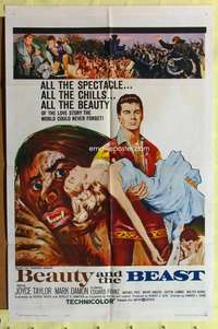 k106 BEAUTY & THE BEAST one-sheet movie poster '62 Damon, Joyce Taylor