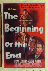 k108 BEGINNING OR THE END one-sheet movie poster '47 start of Atomic Age!