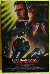 k114 BLADE RUNNER int'l one-sheet movie poster '82 Harrison Ford, Alvin art!