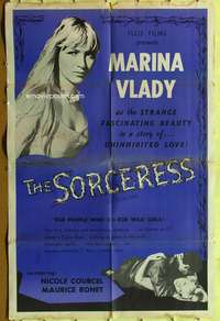 k116 BLONDE WITCH one-sheet movie poster '55 sexy Sorceress Marina Vlady!