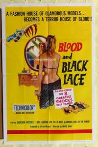 k117 BLOOD & BLACK LACE one-sheet movie poster '65 Mario Bava, model horror!