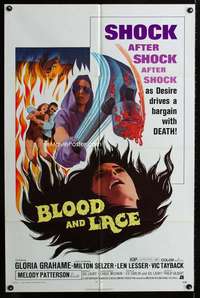 k118 BLOOD & LACE one-sheet movie poster '71 AIP, gruesome horror image!