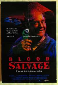 k125 BLOOD SALVAGE one-sheet movie poster '89 wacky gory horror comedy!
