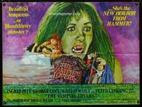 h138 VAMPIRE LOVERS British quad movie poster '70 cool horror artwork!