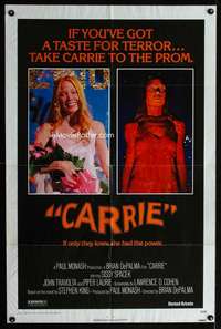 k149 CARRIE one-sheet movie poster '76 Sissy Spacek, Stephen King