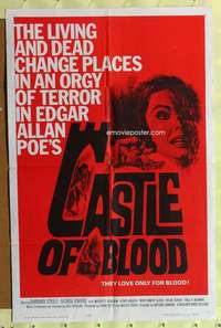 k151 CASTLE OF BLOOD one-sheet movie poster '64 Edgar Allan Poe, horror!
