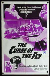 k193 CURSE OF THE FLY one-sheet movie poster '65 Brian Donlevy, sci-fi!