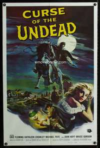 k195 CURSE OF THE UNDEAD one-sheet movie poster '59 Reynold Brown art!