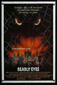 k208 DEADLY EYES one-sheet movie poster '83 Robert Clouse, giant rats!
