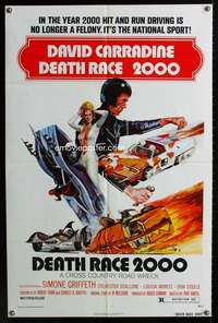 k209 DEATH RACE 2000 one-sheet movie poster '75 Roger Corman, Carradine