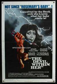 k220 DEVIL WITHIN HER one-sheet movie poster '76 Joan Collins, horror!