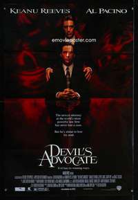 k221 DEVIL'S ADVOCATE DS one-sheet movie poster '97 Keanu Reeves, Pacino