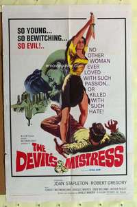k222 DEVIL'S MISTRESS one-sheet movie poster '65 vampire cowboy western!