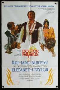 k228 DOCTOR FAUSTUS one-sheet movie poster '68 Liz Taylor, Richard Burton