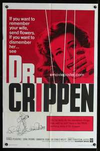 k232 DR CRIPPEN one-sheet movie poster '64 Samantha Eggar dismembered!
