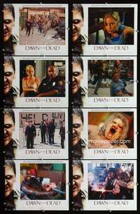h132 DAWN OF THE DEAD 8 English movie lobby cards '04 zombie remake!