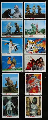 h004 GODZILLA/ANIME FESTIVAL 12 Japanese movie lobby cards '74 6-bill!
