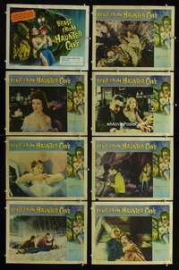 h494 BEAST FROM HAUNTED CAVE 8 movie lobby cards '59 Corman, horror!