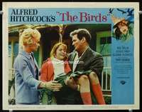 h305 BIRDS movie lobby card #5 '63 Rod Taylor & Tippi Hedren w/girl!