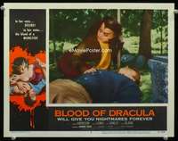 h315 BLOOD OF DRACULA movie lobby card #3 '57 she's with her victim!