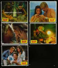 h552 DEEP 5 movie lobby cards '77 scuba Jacqueline Bisset, Nick Nolte