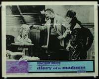 h344 DIARY OF A MADMAN movie lobby card #3 '63 Vincent Price, horror!
