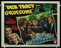 h345 DICK TRACY MEETS GRUESOME movie lobby card #3 '47 Boris Karloff