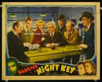 h413 NIGHT KEY movie lobby card '37 Boris Karloff in laboratory!