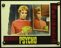 h428 PSYCHO movie lobby card #5 '60 Janet Leigh, Alfred Hitchcock