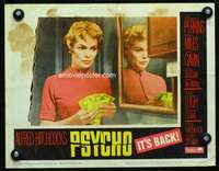 h431 PSYCHO movie lobby card #5 R65 Janet Leigh, Alfred Hitchcock