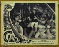 h437 RETURN OF CHANDU Chap 10 movie lobby card '34 Bela Lugosi, serial!