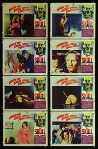 h529 SKULL 8 movie lobby cards '65 Peter Cushing, English horror!
