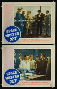 h660 SPACE MASTER X-7 2 movie lobby cards '58 Bill Williams, sci-fi!