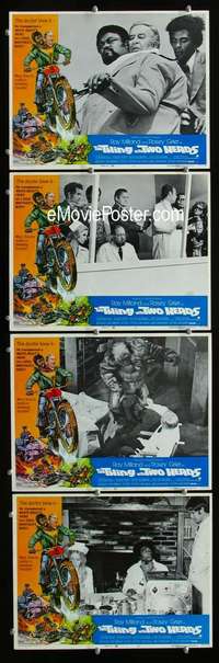 h575 THING WITH TWO HEADS 4 movie lobby cards '72 wild wacky images!
