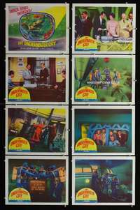 h533 UNDERWATER CITY 8 movie lobby cards '61 Lundigan, scuba sci-fi!