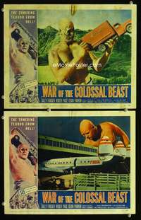 h669 WAR OF THE COLOSSAL BEAST 2 movie lobby cards '58 Bert I Gordon