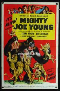 k465 MIGHTY JOE YOUNG one-sheet movie poster R53 first Ray Harryhausen!