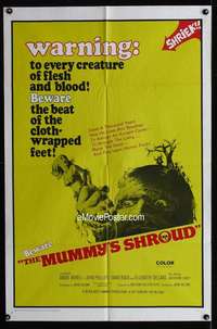 k481 MUMMY'S SHROUD one-sheet movie poster '67 wild giant mummy image!