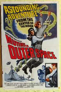 k485 MUTINY IN OUTER SPACE one-sheet movie poster '65 wacky sci-fi!