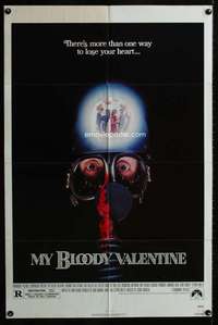 k486 MY BLOODY VALENTINE one-sheet movie poster '81 bloody gas mask image!