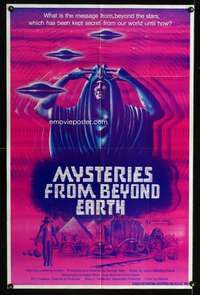 k489 MYSTERIES FROM BEYOND EARTH one-sheet movie poster '75 strange!