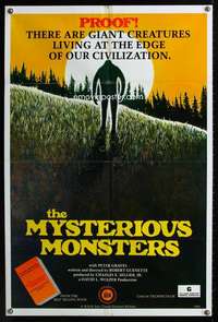 k491 MYSTERIOUS MONSTERS one-sheet movie poster '75 proof Bigfoot exists!