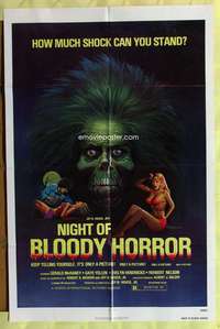 k497 NIGHT OF BLOODY HORROR one-sheet movie poster R79 berserk psycho!