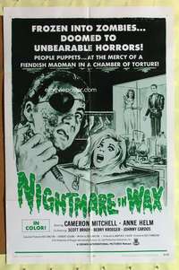 k503 NIGHTMARE IN WAX one-sheet movie poster '69 Mitchell, zombies!