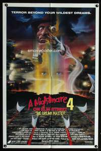 k504 NIGHTMARE ON ELM STREET 4 one-sheet movie poster '88 Englund as Freddy!
