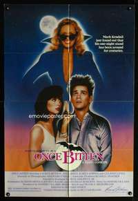 k517 ONCE BITTEN one-sheet movie poster '85 Jim Carrey vampire comedy!