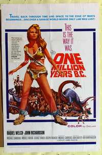 k520 ONE MILLION YEARS BC one-sheet movie poster '66 sexy Raquel Welch!