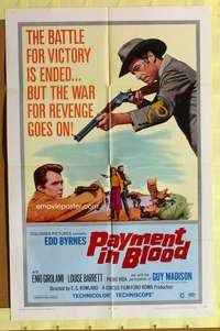 k525 PAYMENT IN BLOOD one-sheet movie poster '68 spaghetti western!