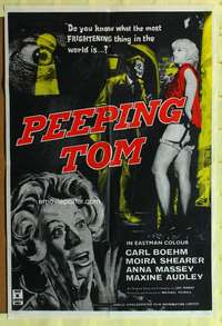 h120 PEEPING TOM English one-sheet movie poster R1960s Michael Powell classic!
