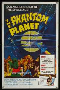 k534 PHANTOM PLANET one-sheet movie poster '62 sci-fi space shocker!